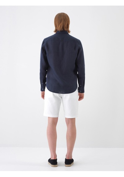 Xint Lacivert %100 Keten Regular Fit Gömlek 700963