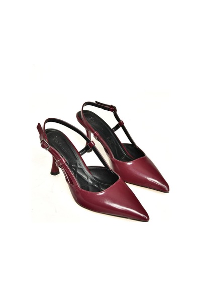 Fox Shoes U480441108 Bordo Rugan İnce Topuklu Kadın Abiye Ayakkabı Bordo