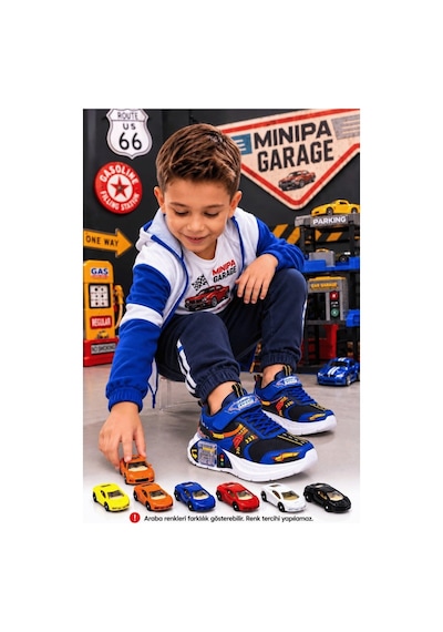 Minipa Garage Mavi Erkek Çocuk Garaj Tabanlı Çift Metal Arabalı Ortopedik Spor Ayakkabı