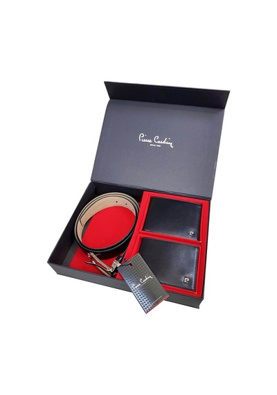 Pierre Cardin Kemer - Cüzdan - Kredi Kartlık Set 001 Siyah