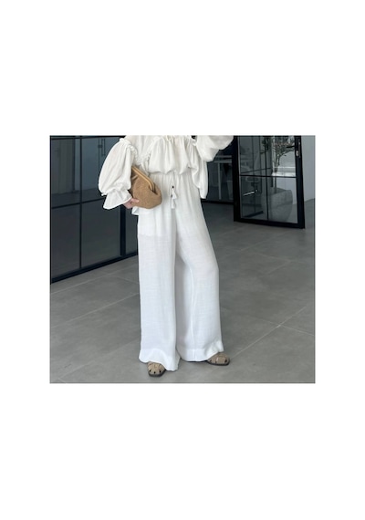 Die&more Belden Bağcıklı Pantolon Beyaz Beyaz