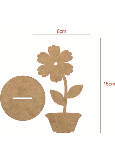 Ahşap Boyanabilir Güneş Çiçeği Figürü 8x15 Cm - 3mm Mdf Okul Öncesi Boyama Etkinlik Seti 10 Adet