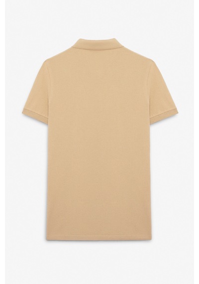 Grimelange SKYLOOM Erkek %100 Pamuk Kısa Kollu Regular Fit Bej Polo Yaka T-shirt