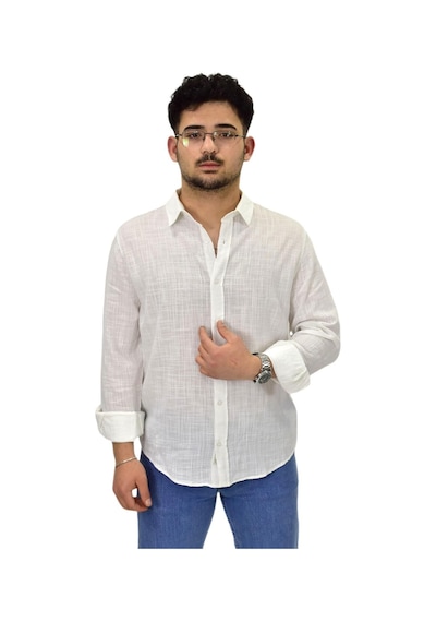 Erkek Spor Silim Fit Uzun Kol Gömlek G5005 Bgl-st04494 Beyaz