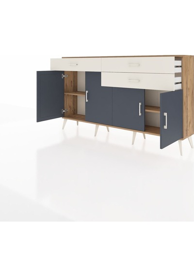 Arges Konsol 2 Raflı 3 Çekmeceli 4 Kapaklı 176x30x99 Çam-antrasit Çam-antrasit/aytaşı Arges Konsol 2 Raflı 3 Çekmeceli 4 Kapaklı 176x30x99 Çam-antrasit Çam-antrasit/aytaşı