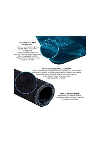 Gaming Mouse Pad 90x40 Mouse Pad Xxl Büyük Oyuncu Ofis Mause Pad Mousepad Colourful Wave, 90x40 Cm