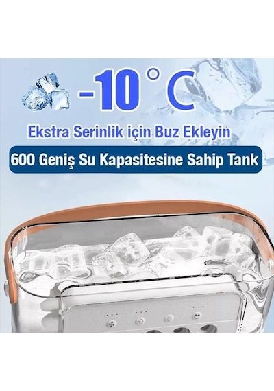 Coofbe 600 ML Su Buz Hazneli 7 Farklı Led Işık Şarjlı Taşınabilir Masaüstü Fantilatör