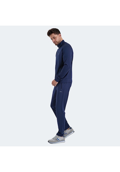 Slazenger RARELY Erkek Fermuarlı Dik Yaka Cepli Lacivert Eşofman Takımı