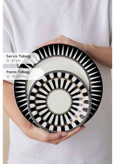 Karaca Elegance Bone Helsinki 24 Parça 6 Kişilik Yemek Takımı Renkli