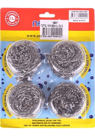 Nerox Çelik Top Tel Ovma Teli 4 Lü Blister Royaleks-nrx-f3004