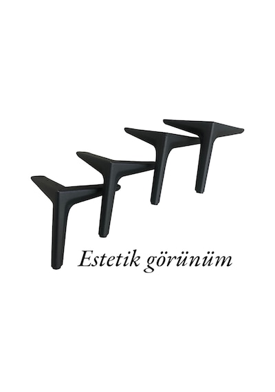 Yaren Home Dizayn Metal Koltuk, Kanepe, Dolap, Berjer, Tv Ünitesi Ayağı 15cm Siyah Model1