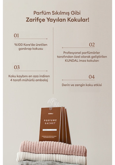 Dolap İçi Parfümlü Koku Kesesi Kundal Signature Rich Perfume Sachet 4x20g Blanc Pudra