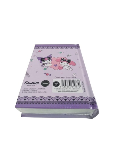 Victori's Journals Vj Kuromi-my Melodi Lisanslı 365 Günlük 368 Sayfa A7 Ebatında Gümüş Varaklı Kenarlı Defter Lila