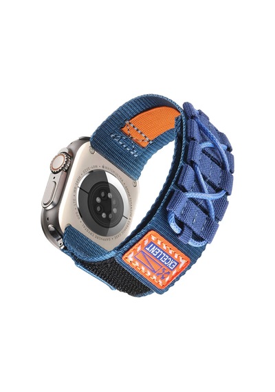 Apple Uyumlu Watch 42mm Mbfx Krd-112 Orbital Örgülü Halat Tasarımlı Naylon Kumaş Hasır Kordon-siyah