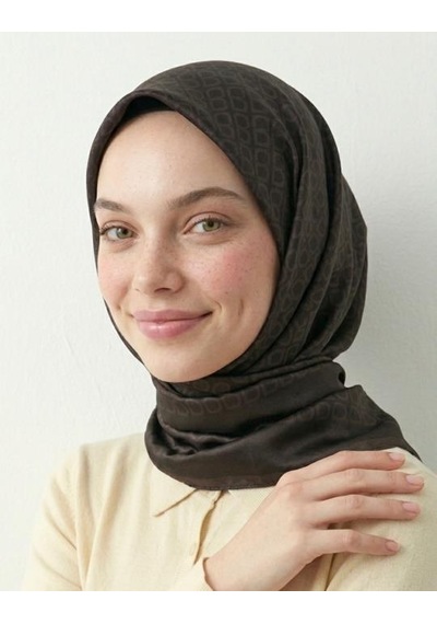Bushu Mini Mono Twill Eşarp acı kahve