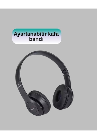 Bluetooth 5.0 Kablosuz Kulak Üstü Kulaklık Stereo Ses Ve Katlanabilir Tasarım