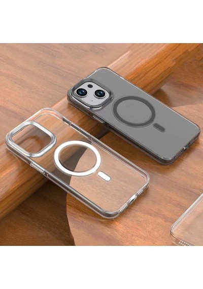 Zeyline Apple Uyumlu iPhone 15 Zore Wireless Şarj Özellikli Şeffaf Efsane Kapak-renksiz