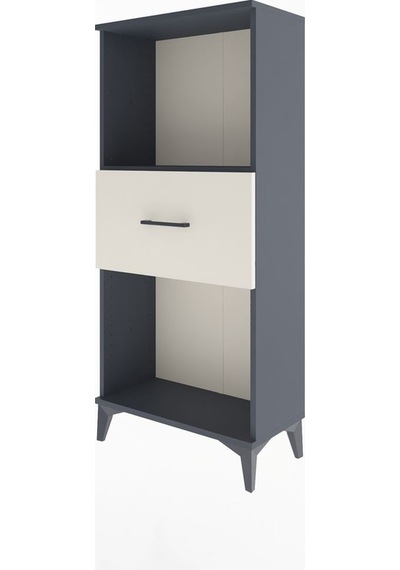 Arges Dolap Tek Raflı Tek Çekmeceli 60x30x134 Antrasit-aytaşı Antrasit