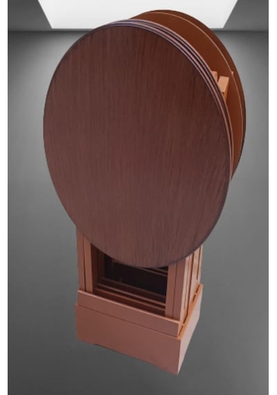 Çanta Zigon Sehpa Oval Dörtlü Model Ahşap Mdf Ceviz Renk Uyumu El Yapımı