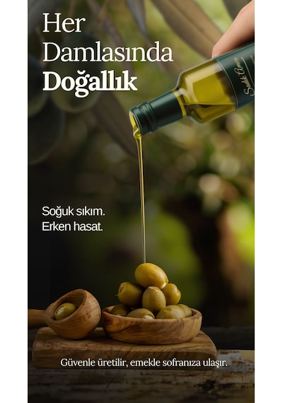 Erken Hasat Soğuk Sıkım Natürel Sızma Zeytinyağı 5 Lt X2 Özel Tasarım Teneke