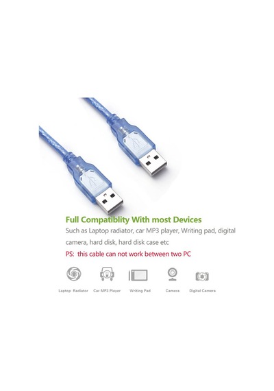 1.8 Metre - Usb 2.0 Erkek Erkek Kablo - İki Ucu Usb Data Bağlantı Kablosu