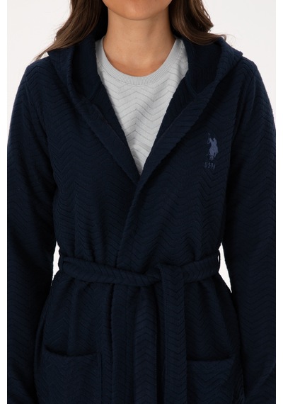 U.S. Polo Assn. Kadın Lacivert Kemerli Sabahlık 50318881-VR033