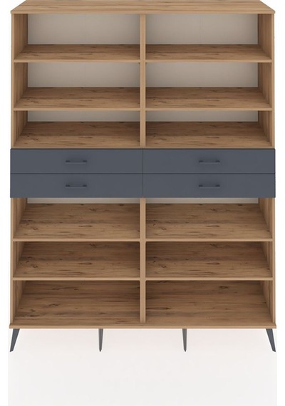 Hyperion Gardrop 10 Raflı 4 Çekmeceli 176x44x221 Çam-çam/antrasit Çam/antrasit Hyperion Gardrop 10 Raflı 4 Çekmeceli 176x44x221 Çam-çam/antrasit Çam/antrasit