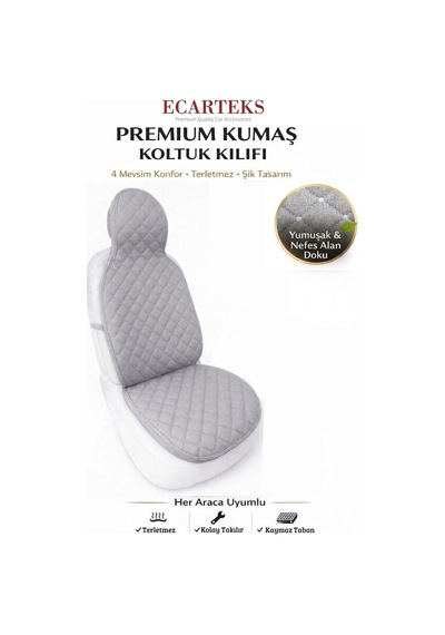 Oto Ön Koltuk Tekli Minder Terletmez Kolay Montaj Universal Koruyucu Kılıf Kumaş 83226038