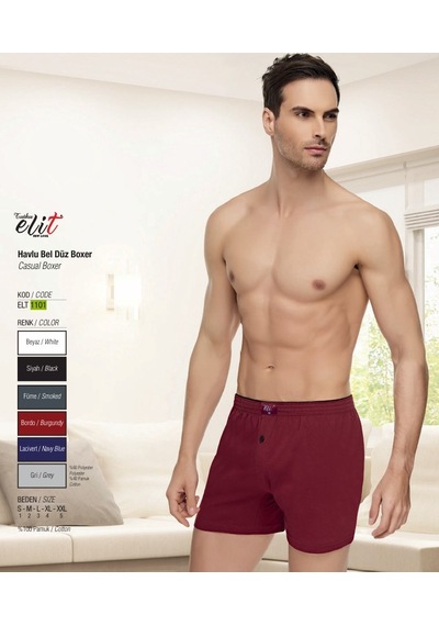 Tutku Elit Havlu Bel Düz Boxer 4'lü Paket Elt 1101 Bordo
