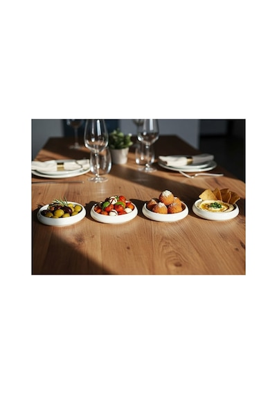 14 Cm Porselen Meze Ve Kahvaltılık Seti 4 Lü Set Yuvarlak Modern Sunumluk Ve Tabak Takımı Beyaz - 779821642 Beyaz
