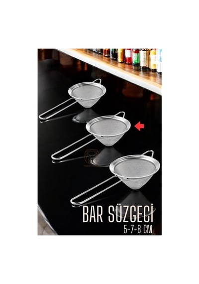 Bar Süzgeci Bar Strainer 3 Boy Set 5 7 8 Cm Siyah