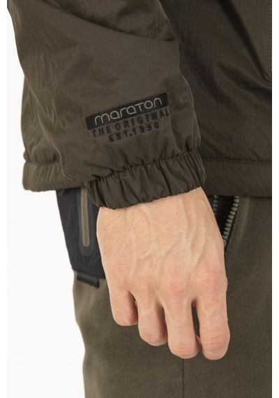 Maraton Sportswear Comfort Erkek Kapşonlu Uzun Kol Basic Haki Yağmurluk 21353-haki Haki