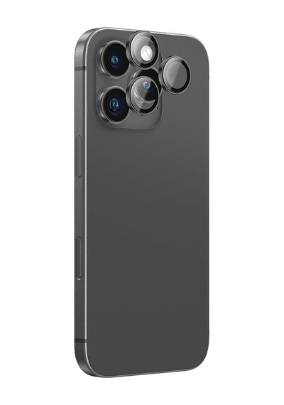 Apple Uyumlu   iPhone 16 Pro Amazingthing Yansıma Önleyici Kamera Lens Koruyucu Uygulama Aparatlı Siyah