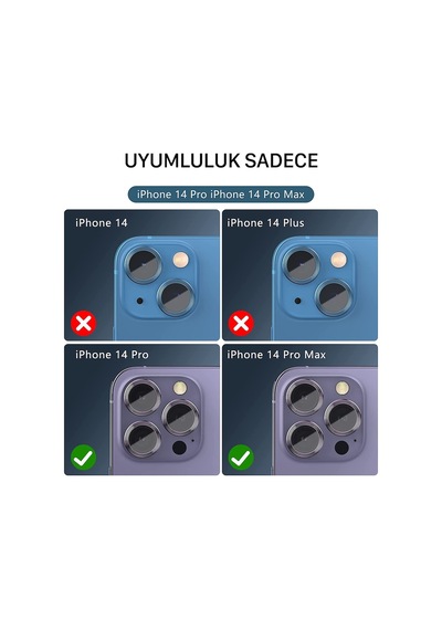 Apple Uyumlu iPhone 14 Pro Max - Kamera Lens Koruyucu Kilif 556417653
