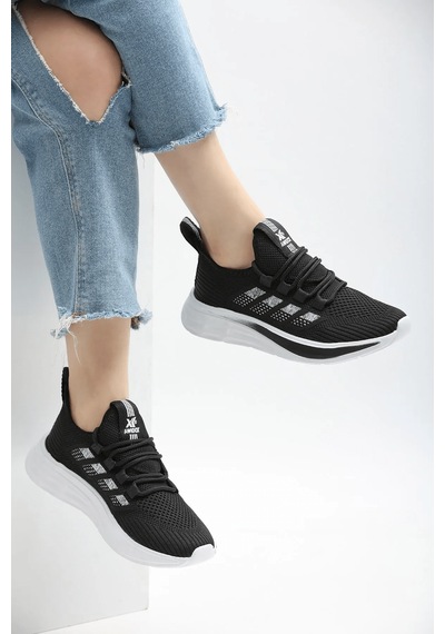 2201-awıdox Anatomik Tabanlı Unisex Bağcıksız Sneakers Ayakkabı Siyah  -  Beyaz