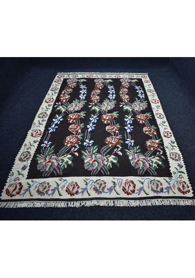 Zehra Abla Halı Yeni El Dokuma Şaheser Güllü Çiçekli Karabağ Yün Kilim 7001 Çok Renkli
