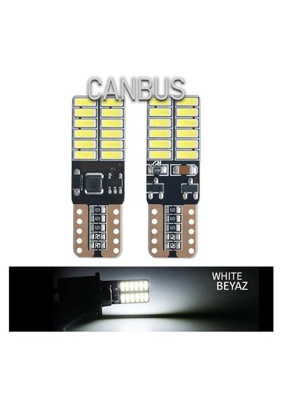 2 Adet T10 Led Park Plaka Tavan Ampulü 24 Ledli Beyaz Sadece 12 Volt Araçlar