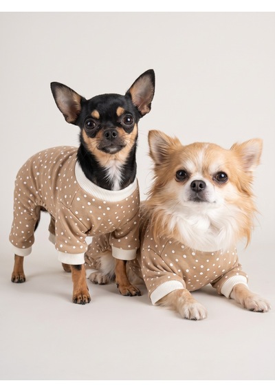 Latte Sprinkles Köpek Tulumu Pamuklu Penye Köpek Pijaması Küçük Irklar İçin Tüy Dökülmesini Azaltır