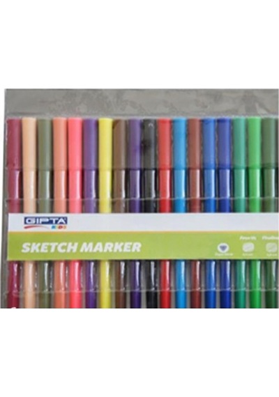 Gipta Sketch Marker Firça Uç Fineliner Çantali 12 Renk Keçeli K42