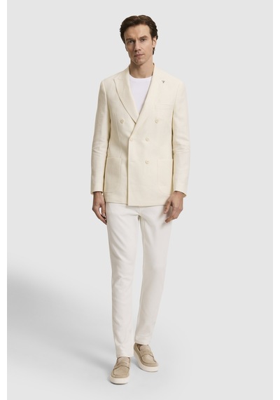 Cacharel Beyaz Slim Fit Yün Keten Karışımlı Balıksırtı Kırlangıç Yaka Kruvaze Ceket Cacharel Beyaz Slim Fit Yün Keten Karışımlı Balıksırtı Kırlangıç Yaka Kruvaze Ceket