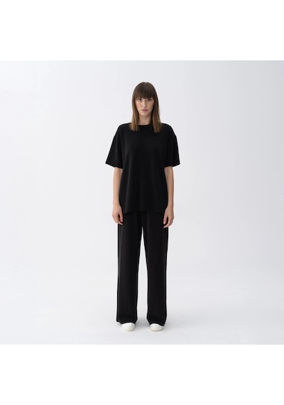 Qua Home Noa Kadın Modal Wide Leg Pantolon Siyah