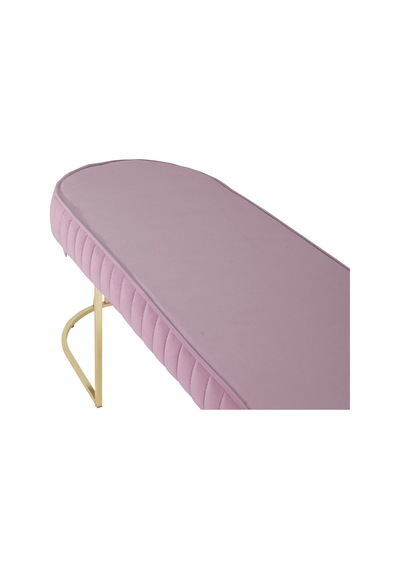 Viego Gold Striped- Pembe Kapitoneli Chester Model Puf & Bench & Koltuk & Uzun Makyaj Puff & Yatak Ucu &önü