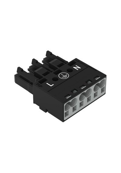 Wago 770-213 3 Kutuplu N-pe-l Baskılı Dişi 4,00 Mm² Siyah Konnektör