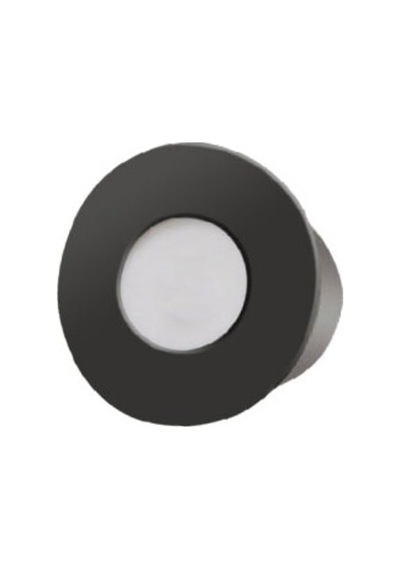 Mat Siyah Metal Kasa, 3 Watt Yuvarlak Sensörsüz Gün Işığı İç Mekan Merdiven Ve Basamak Armatürü Siyah
