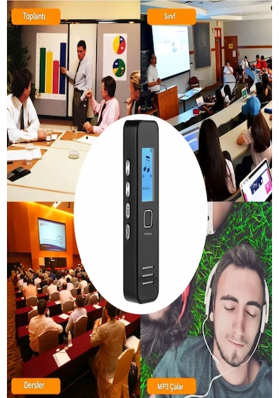 Dijital Mini Ekranlı 32gb Ses Kayıt Cihazı Mp3 Çalar Ders Kaydı Röportaj Kaydı Dinleme1 Cihazı