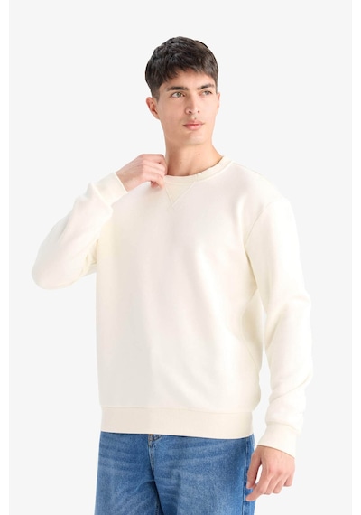Defacto Regular Fit Bisiklet Yaka Basic Düz Kalın Sweatshirt T3777az25auer140 Ekru