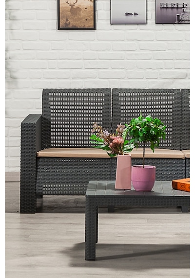 Aksu 3+1+1+s Balkon&teras Bahçe Mobilyası / Antrasit Gri
