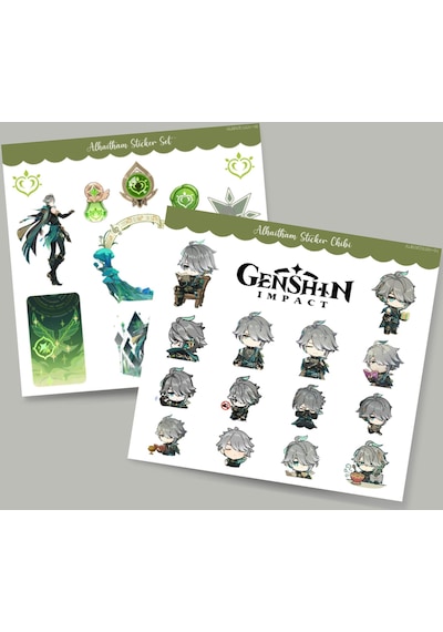 Genshin - Alhaitham 2'li Sticker Seti Parlak Kağıt