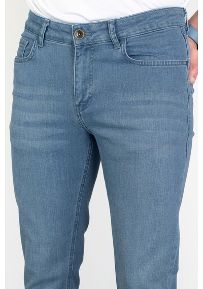 Hlt Jeans Erkek Mavi Slim Fit Likralı Esnek Taşlamalı Kot Pantolon 001 Mavi 29 - 31