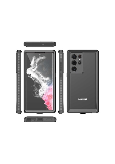 Galaxy S22 Ultra Kılıf 1-1 Su Geçirmez Kılıf Siyah